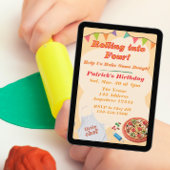 Rolling into, Pizza Playdoh Birthday 招待状