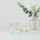 Rolling Pin Flowers Bakery Colorful Holographic 名刺 (スタンド正面)