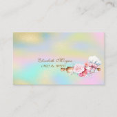 Rolling Pin Flowers Bakery Colorful Holographic 名刺 (正面)