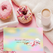 Rolling Pin Flowers Bakery Colorful Holographic 名刺