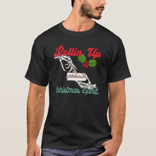 Rolling Up Some Christmas Spirit Tree Cakes Skelet Tシャツ (正面)