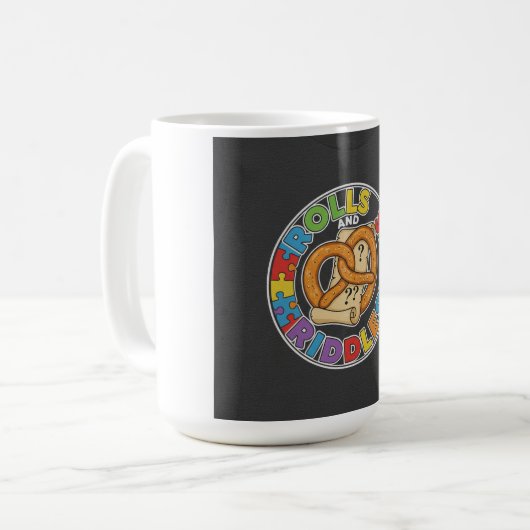 Rolls and Riddles – Tabletop Tales Tee コーヒーマグカップ (正面左)