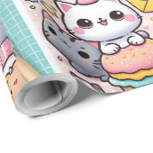 rolo de papel de presente com estampa gatinho ラッピングペーパー (ロールコーナー)