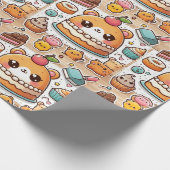 rolo de papel de presente com estampa infantil ラッピングペーパー (角)