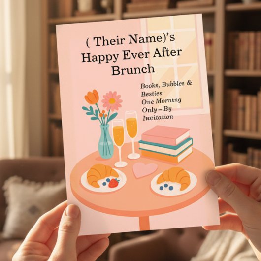 Rom-Com Brunch Book Club Birthday Party 招待状