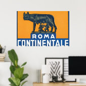 Roma Continentale_Vintage旅行ポスターアートワーク ポスター (ホームオフィス)
