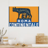 Roma Continentale_Vintage旅行ポスターアートワーク ポスター (キッチン)