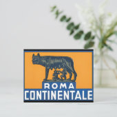 Roma Continentale_Vintage旅行ポスターアートワーク ポストカード (スタンド正面)