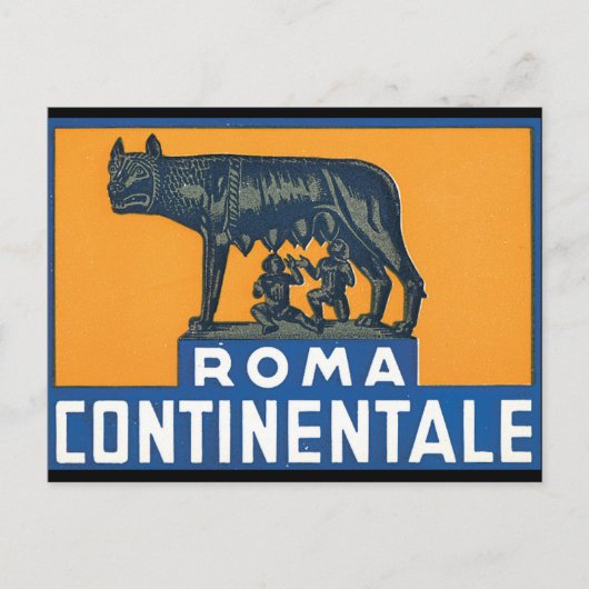 Roma Continentale_Vintage旅行ポスターアートワーク ポストカード (正面)