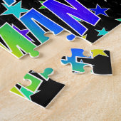 "ROMAN"名、おもしろい"ハッピーバースデー" ジグソーパズル (側面)