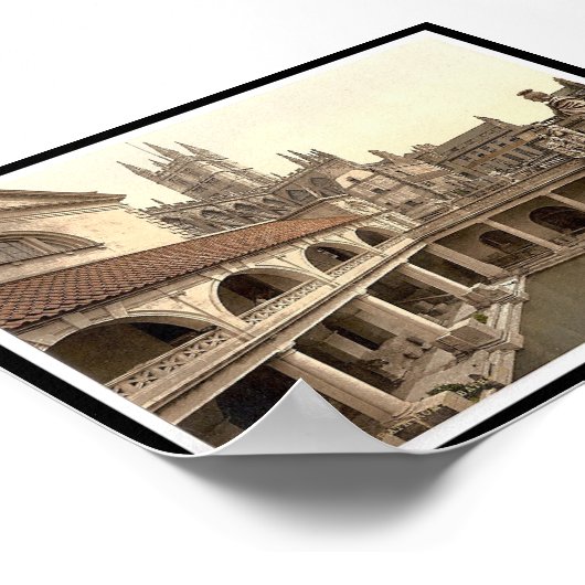 Roman Bath and Abbey, Bath, England ポスター (角)