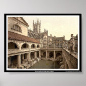 Roman Bath and Abbey, Bath, England ポスター (正面)