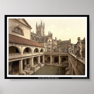 Roman Bath and Abbey, Bath, England ポスター