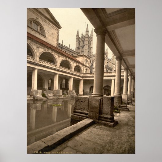 Roman Bath and Abbey III, Bath, Somerset, England ポスター (正面)