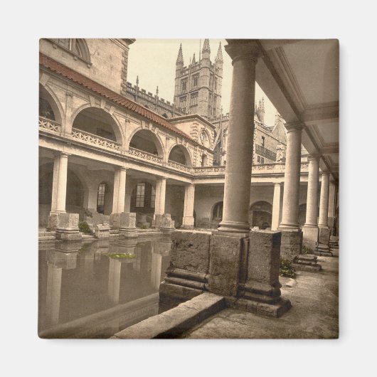 Roman Bath and Abbey III, Bath, Somerset, England マグネット (正面)