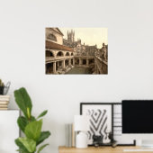 Roman Bath and Abbey IV, Bath, Somerset, England ポスター (ホームオフィス)