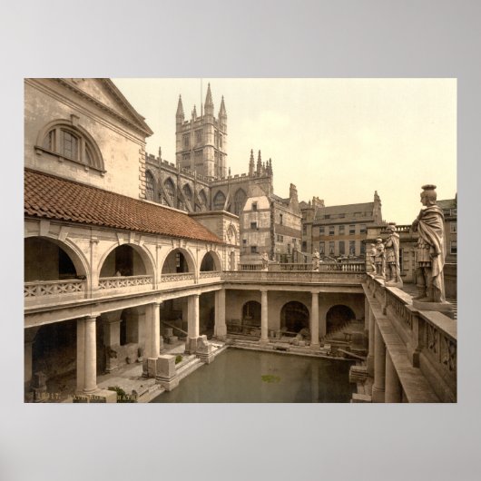 Roman Bath and Abbey IV, Bath, Somerset, England ポスター (正面)