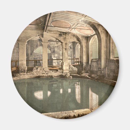 Roman Bath and Abbey V, Bath, Somerset,イギリス マグネット (正面)
