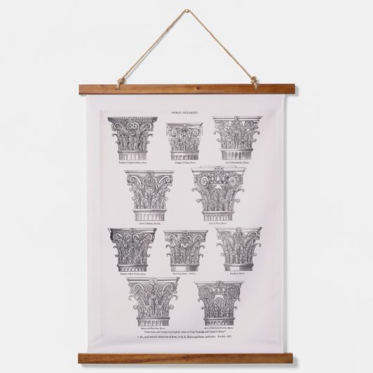 Roman Capital Styles Classical Architecture 吊り下げ型タペストリー (正面)