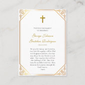 Roman Catholic Wedding Prayer Card Joseph and Mary プレイスカード (裏面)