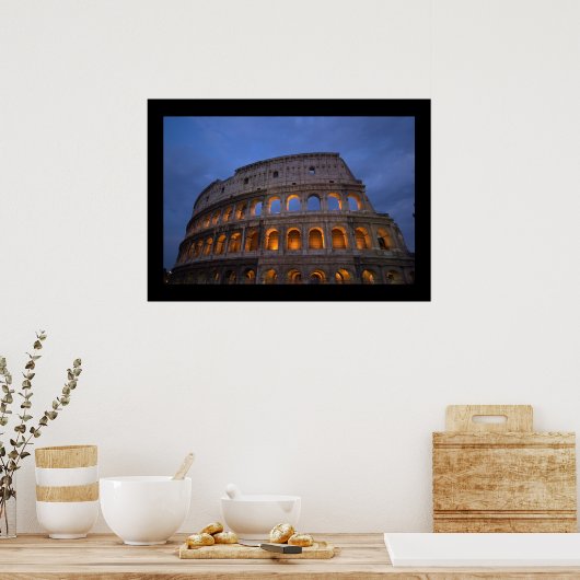 Roman Colosseum at Night ポスター (キッチン)