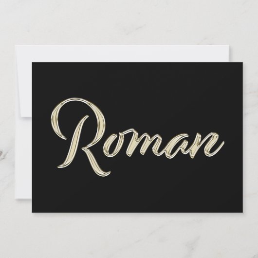 Roman Name white gold Handwriting Karte カード (正面)