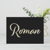 Roman Name white gold Handwriting Karte カード (スタンド正面)
