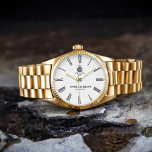 Roman Numeral Monogram Couple names 腕時計<br><div class="desc">Personalized Roman Numeral Monogram Couple’s Custom Names & Initials Elevate your style with this elegant and timeless couple’s watch, featuring classic Roman numerals and a personalized monogram with names and initials. This sophisticated timepiece is a perfect gift for weddings, anniversaries, Valentine’s Day, or any special occasion. Designed for couples who...</div>