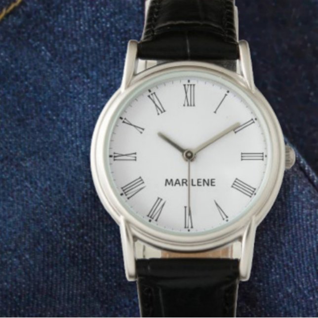 Roman numeral personalized minimalist elegant name 腕時計 (クリエイターアップロード済み)