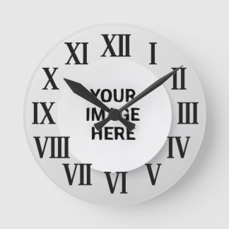 Roman Numeral Wall Clock with Photo and Name ラウンド壁時計