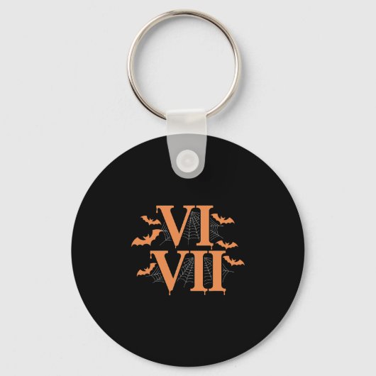 Roman Numerals Vi Vii 67 Meme Gen Alpha Halloween  キーホルダー (正面)
