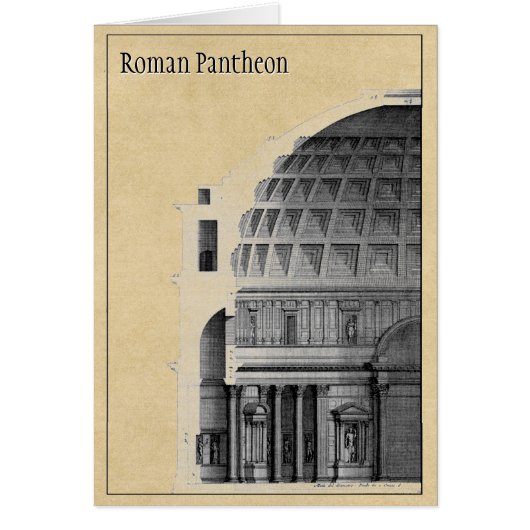 Roman Pantheonアーキテクチャクラシカルノートカード (正面)