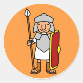 Roman Soldier Cartoon Birthday Sticker Sheet | ラウンドシール