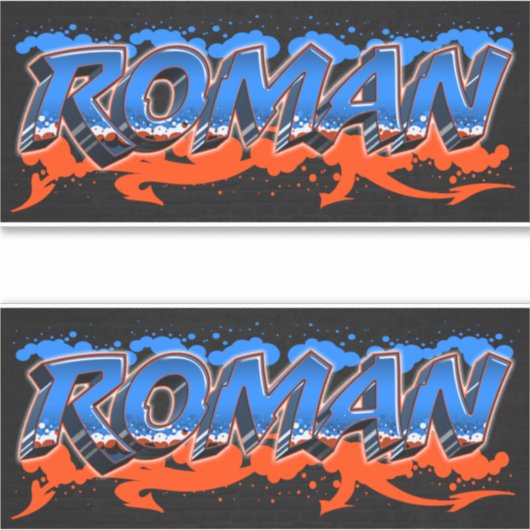 Roman Vorname Name Graffiti Aufkleber Sticker シール (正面)
