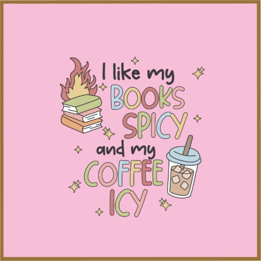 Romance books and coffee sticker シール (正面)
