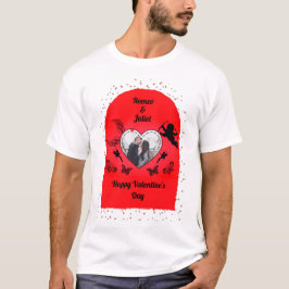 Romance Cupid Photo Red Heart Happy Valentines Day Tシャツ