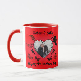 Romance Cute Red Heart Cupid Photo Valentines Day マグカップ