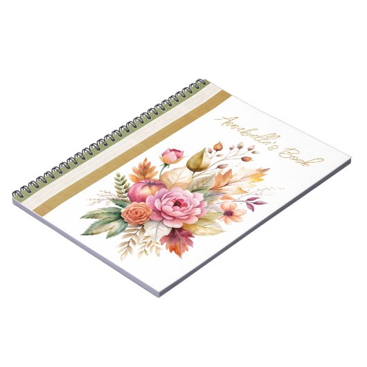 Romance Fall Bouquet Spiral Photo Notebook ノートブック (左側)