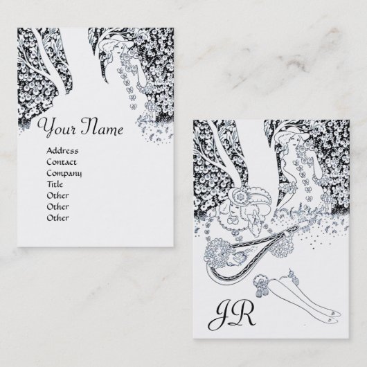 ROMANCE MONOGRAM、白黒 名刺 (正面/裏面)