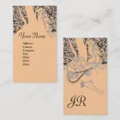 ROMANCE MONOGRAM、黒とピンク 名刺 (正面/裏面)