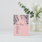 ROMANCE MONOGRAM、黒とピンク 名刺 (スタンド正面)