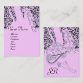 ROMANCE MONOGRAM、黒とピンク 名刺 (正面/裏面)