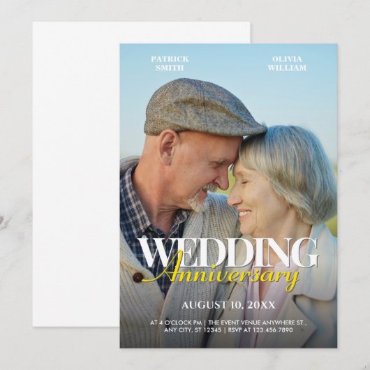 Romance photo wedding anniversary  招待状 (正面/裏面)