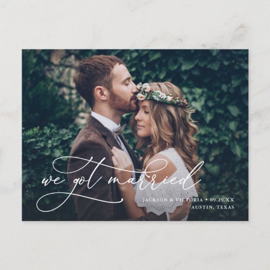 Romance We 得 Elopement結婚したはがき 案内ポストカード (正面)