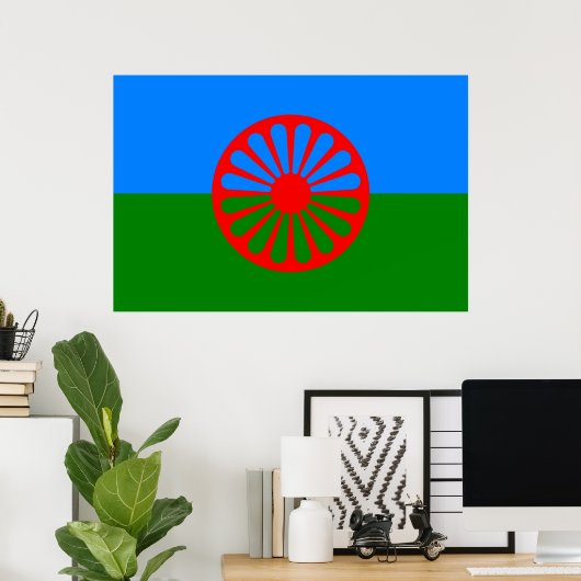 Romani Flag ポスター (ホームオフィス)