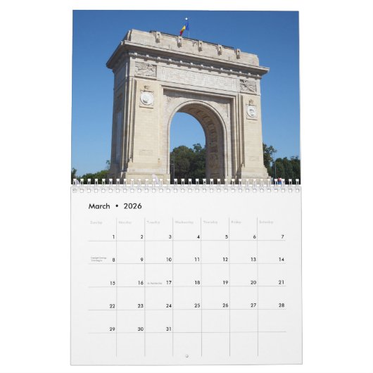 Romania 2026 calendar カレンダー (3月 2026)