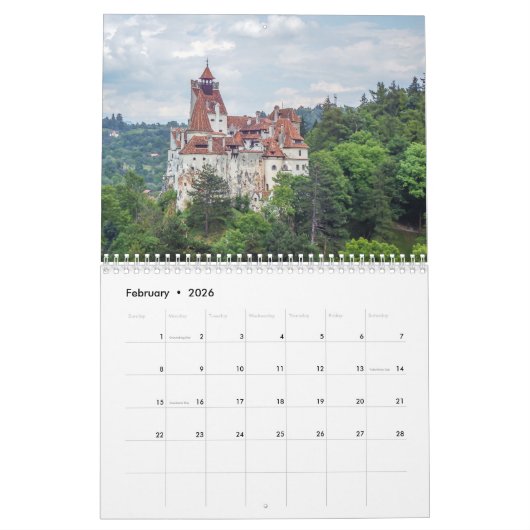 Romania 2026 calendar カレンダー (2月 2026)