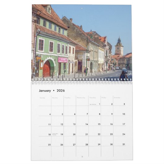 Romania 2026 calendar カレンダー (1月 2026)