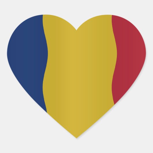 Romania flag ハートシール (正面)