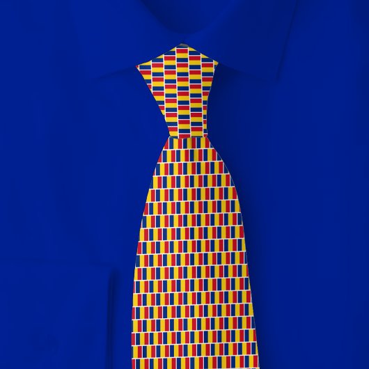 Romania Flag Brick Pattern ネクタイ